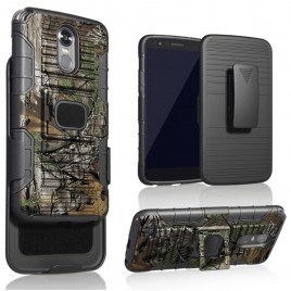 Samsung Galaxy J3 Orbit Case/Galaxy J3 Eclipse 2/J3 Prime 2/J3 Express Prime/J3 Achieve/Galaxy J3 Emerge 2018 Case, Ring & Magnetic [Combo Holster] W/[Tempered Glass Protector] (Camo)